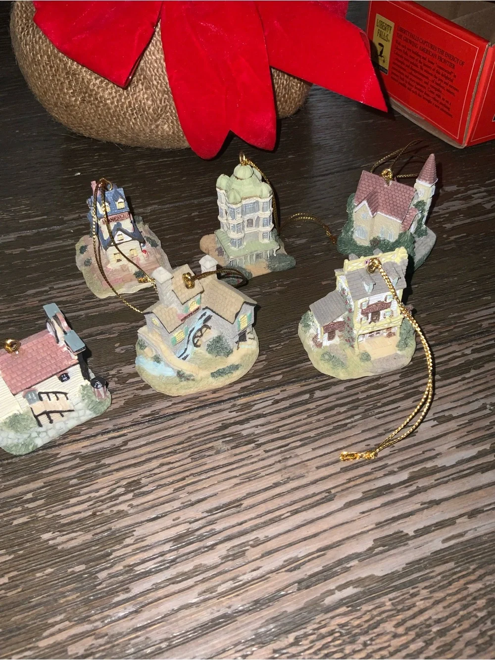 liberty falls vintage porcelain village ornament set